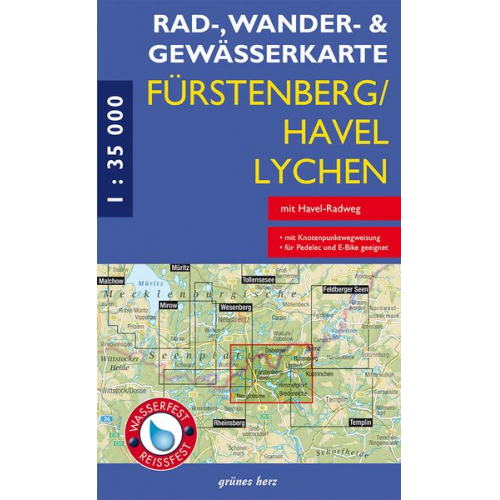 Rad-, Wander- und Gewässerkarte Fürstenberg/Havel, Lychen
