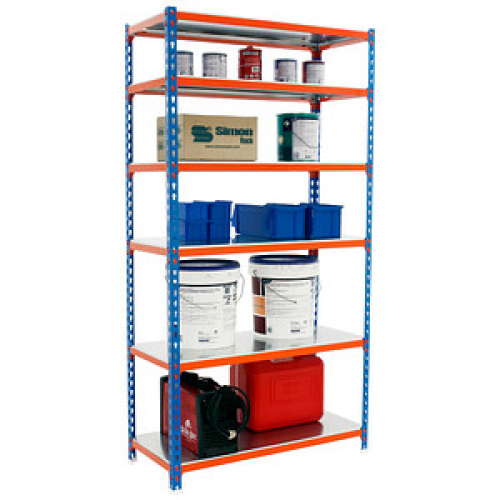 Simonrack Schwerlastregal SIMONCLICK MEGAPLUS 8425437077135 blau, orange, silber 120,0 x 50,0 x 250,0 cm