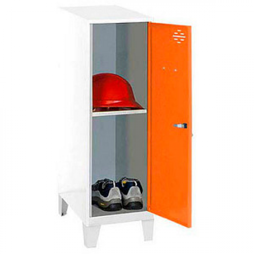 Simonrack Spind SIMONLOCKER DISM weiß, orange 8425437120855, 1 Schließfach 30,0 x 50,0 x 101,5 cm