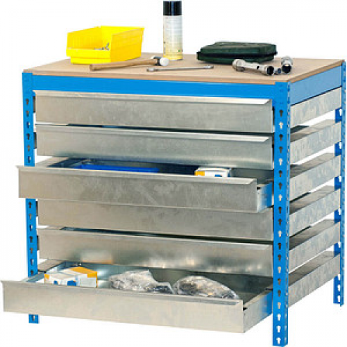 Simonrack Werkbank SIMONWORK BT5 BOX blau 6 Schubladen 151,0 x 76,0 x 84,2 cm