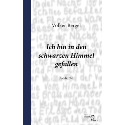 Volker Bergel - Ich bin in den schwarzen Himmel gefallen