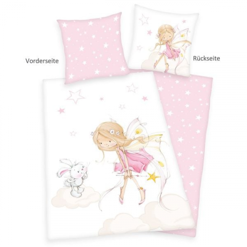 Young Collection 4651235050 - Little Fairy Flanell-Bettwäsche, 80x80 cm + 135x200 cm, 100% Baumwolle