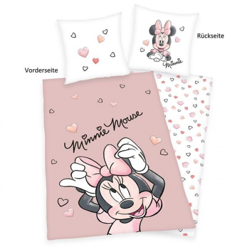 Disney 4478461050 - Minnie Mouse Bettwäsche, 80x80 cm + 135x200 cm, 100% Baumwolle