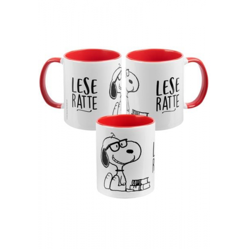 Mug - Leseratte - inner red