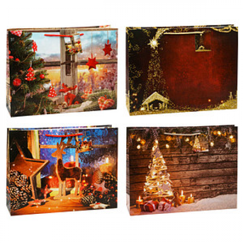 12 TSI Geschenktaschen Shopper Mix Weihnachten Motiv sortiert 38,0 x 29,0 cm