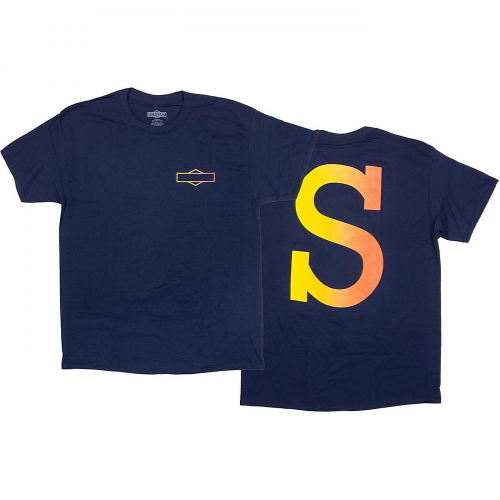 sunday big-s t-shirt navy mit rot/gelb m