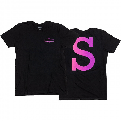 T-shirt sunday big-s schwarz logo rosa/lila fade m