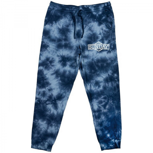 Sunday jogginghose lang blau batikmuster xl