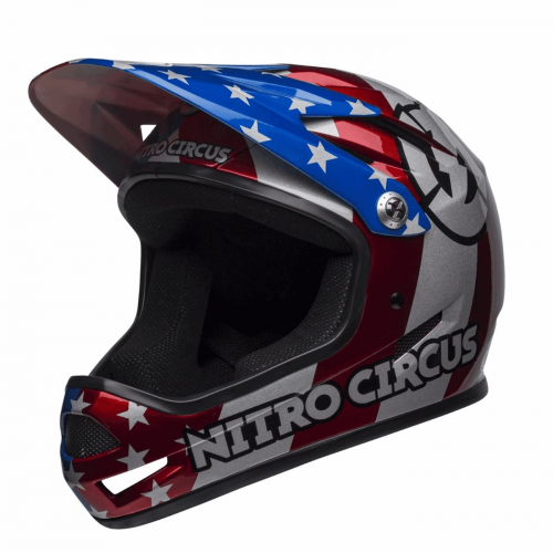 Helm sanction nitro grau / blau / rot 52 / 54cm grösse s