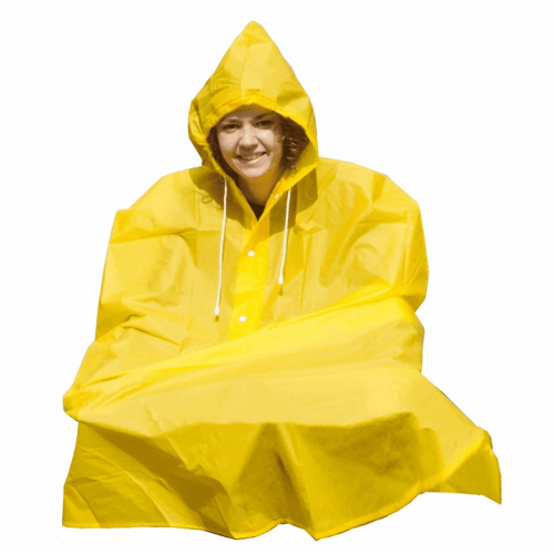 Universeller regenfester poncho mit kapuze