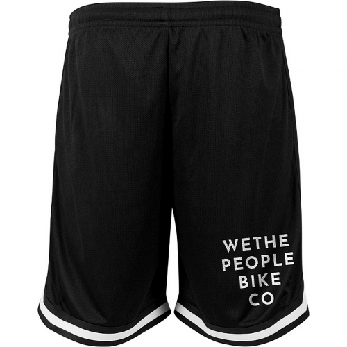 Wethepeople shorts bike co. schwarz-weiße shorts / weißer druck xl