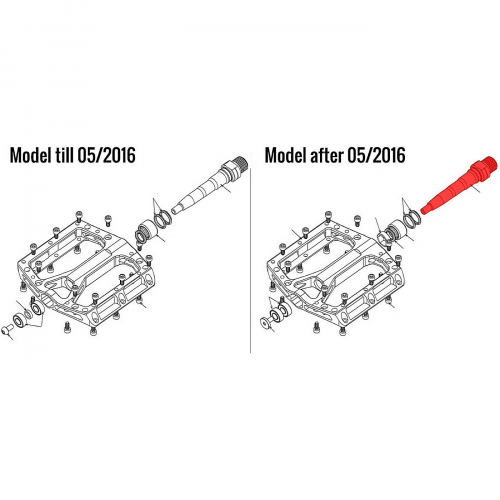 Rückwärtsachse rechts (crmo-stahl) schwarz ein pedal nach 05/2016