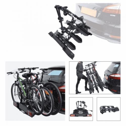 Anhängerkupplungs-Fahrradträger für 2 Fahrräder, Kollektion Pure Instinct, bereits montiert, komplett mit Repeater-Leiste mi