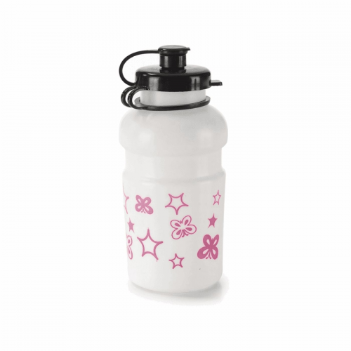 Weisse babyflasche mit siebdruck