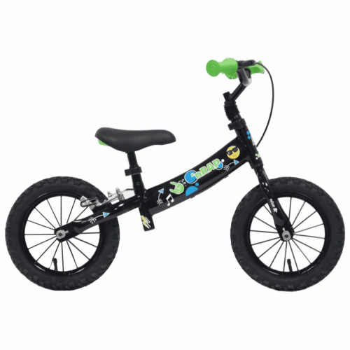 Kinderfahrrad 12" laufrad 'nrap schwarz/grün