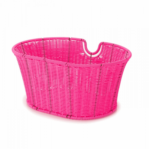 Vorderer korb plastifiziertes oval rosa