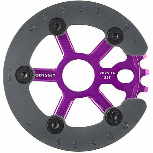 Sprocket utility w. guard 25t 7075-t6 eloxiert rot