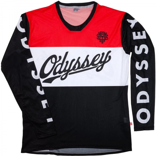 Odyssey race jersey langarm schwarz-weiß-rot größe xl