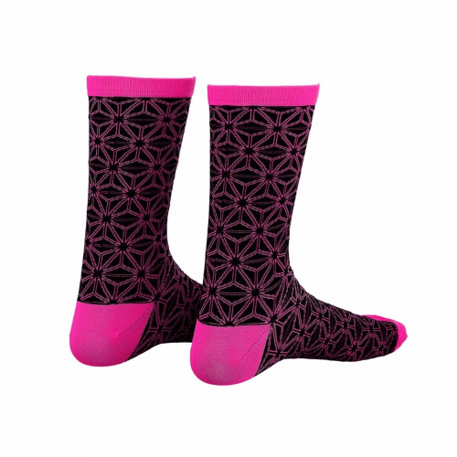 Halbhohe socken asan schwarz/neonpink – größe: xl