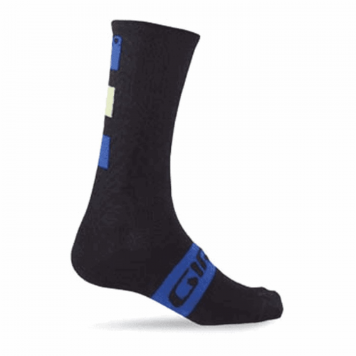 Seas merinowollsocken schwarz/blau/limette größe 40-42