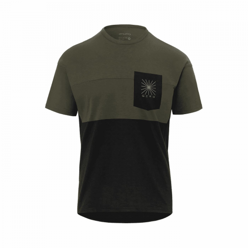 Trailgrün/schwarzes ride-jersey-shirt größe m