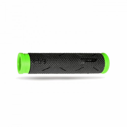 Mtb soft touch 125 mm griffe aus schwarzem/fluogrünem gummi