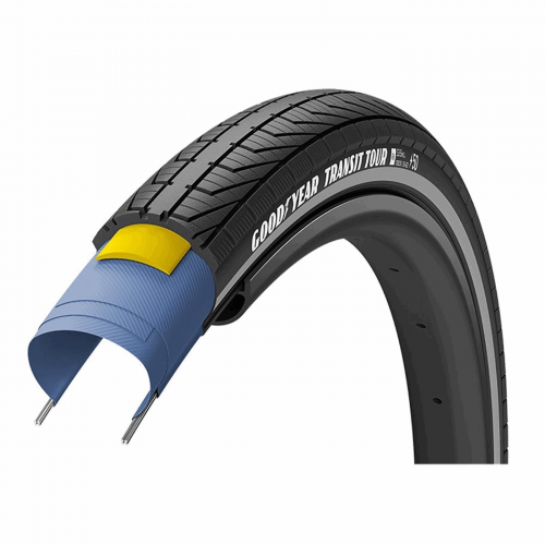 Goodyear Transit Tour 700x35 Reifen Schwarz/Reflex 60TPI mit S1 Shell