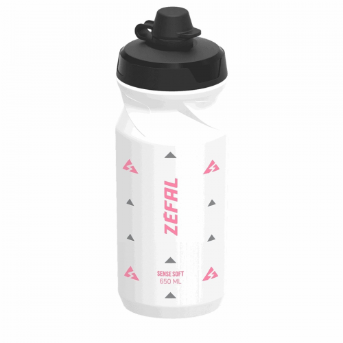 Sense soft water bottle 650ml no-mud rosa/weiss