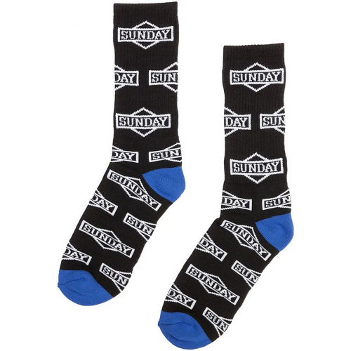 Socken sunday cornerstone all-over crew socken – schwarz/weiß