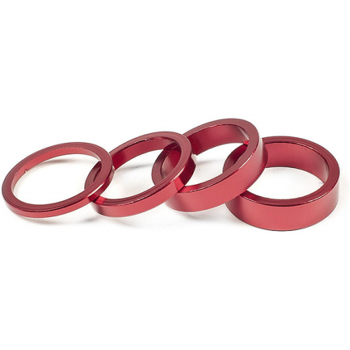 Steuersatz-abstandshalter 4-teiliges set 1-1/8" rot