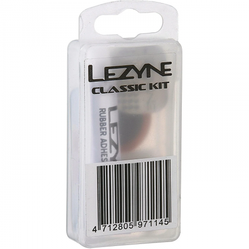 Lezyne-reparaturset classic in kunststoffbox 7 ml kleber 6 x runder flicken 2 x ovaler flicken 1 x abstreifer