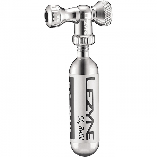 Lezyne co2-pumpensteuerungsantrieb cnc silber 16g