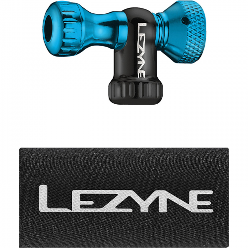 Lezyne co2-pumpenkopf steuerantrieb cnc blau