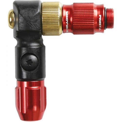 Lezyne abs-1 pro chuck pumpenkopf mit presta und shrader für hochdruckschlauch rot