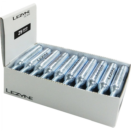 Lezyne display box 25g co2-kartuschen silber 25 stk