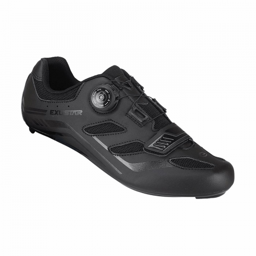 Exustar E-SR4103 Rennradschuhe, Größe 40, Farbe Schwarz