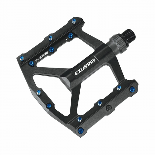 Exustar E-PB557 Flat Pedal aus CNC-Aluminium Schwarz 113x105mm, 312g