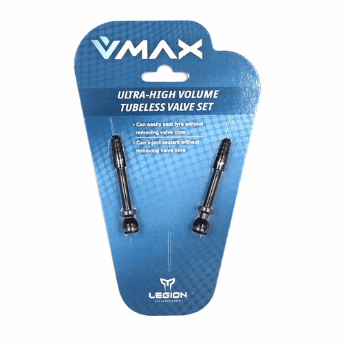 V-max tubeless-ventillänge: 67,5 mm aus schwarzem aluminium (2 stück).