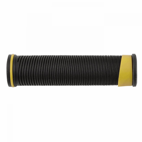 Mtb-griffe grip 128 mm aus weichem gummi, schwarz/gelb