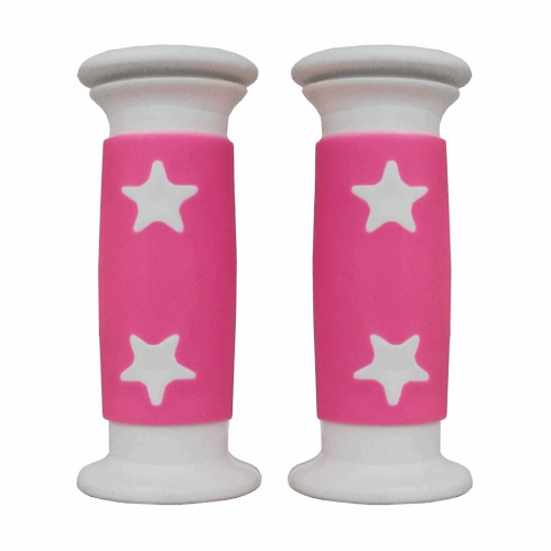 Zweifarbige junior-kunststoffgriffe, 22 mm, weiß/rosa (oem, 5 paar)