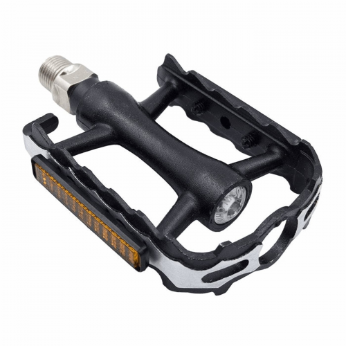 MTB Pedal aus schwarzem Aluminium 105x82x23mm mit Reflektoren, 265g - MVTEK