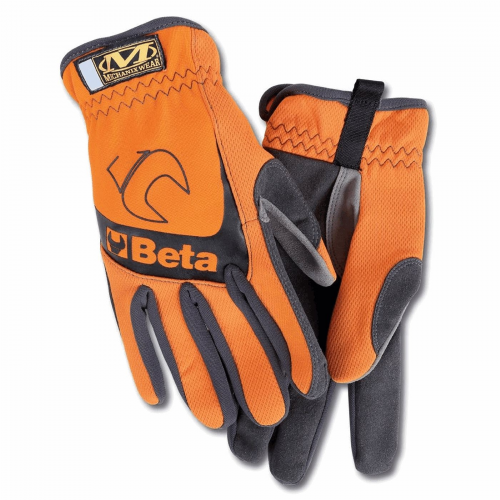 XL Orange Work Gloves with Reinforced Fingers and Touchscreen Function