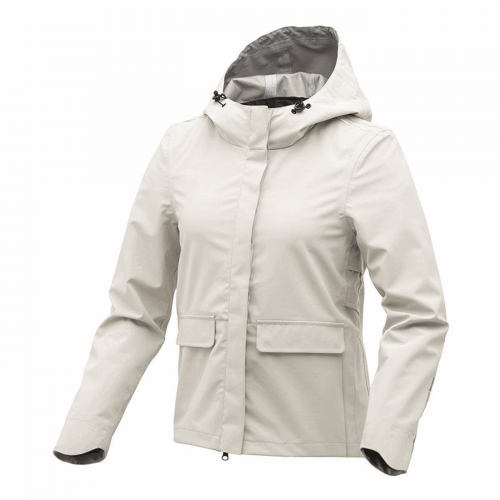 Damen Urban Cycling Jacke Weiß mit Kapuze - Größe M, A-Shape Design