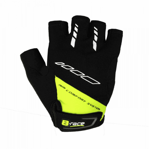 Bump-gel-handschuhe schwarz/limone kurze größe s