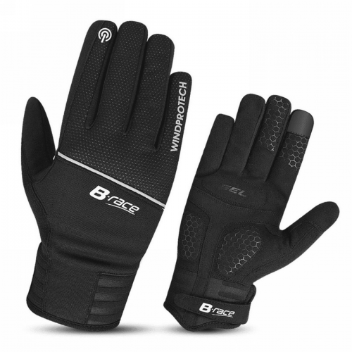 Windprotech schwarze winterhandschuhe grösse m lang