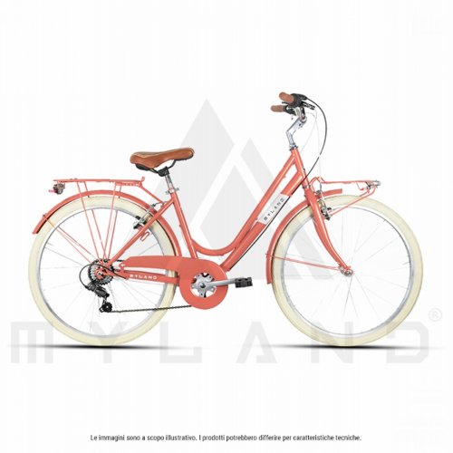 Damen Citybike 26' Lachs MYLAND mit Shimano 6-Gang und Hi-ten Stahlrahmen