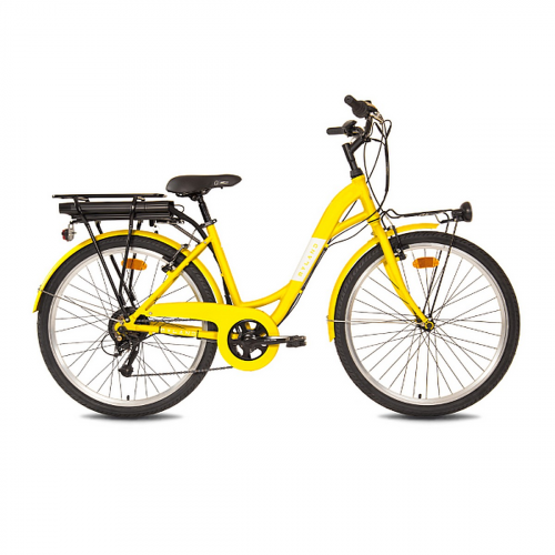 E-Bike Vicolo H26 E-City Gelb, Größe M, 26' Räder, Shimano 6V