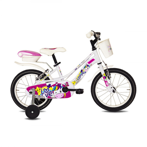 Kinderfahrrad Love 16 Kid L Weiß/Rosa 16' mit V-Brake und Stahlrahmen