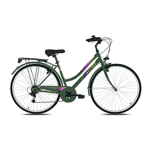 Damen City Fahrrad MYLAND 28' Grün-Lila mit Shimano 7-Gang, Größe S