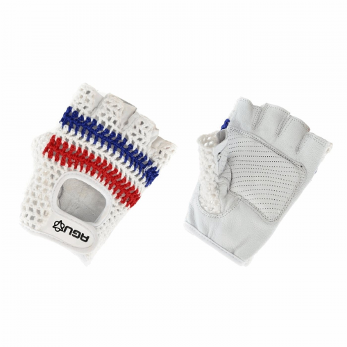 Halbfinger-handschuhe classic sport aus weißem polyester, größe s